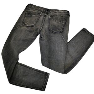 Express Jeans Women's 8 Zelda Jean Legging Slim Fit Low Rise Black Embellished